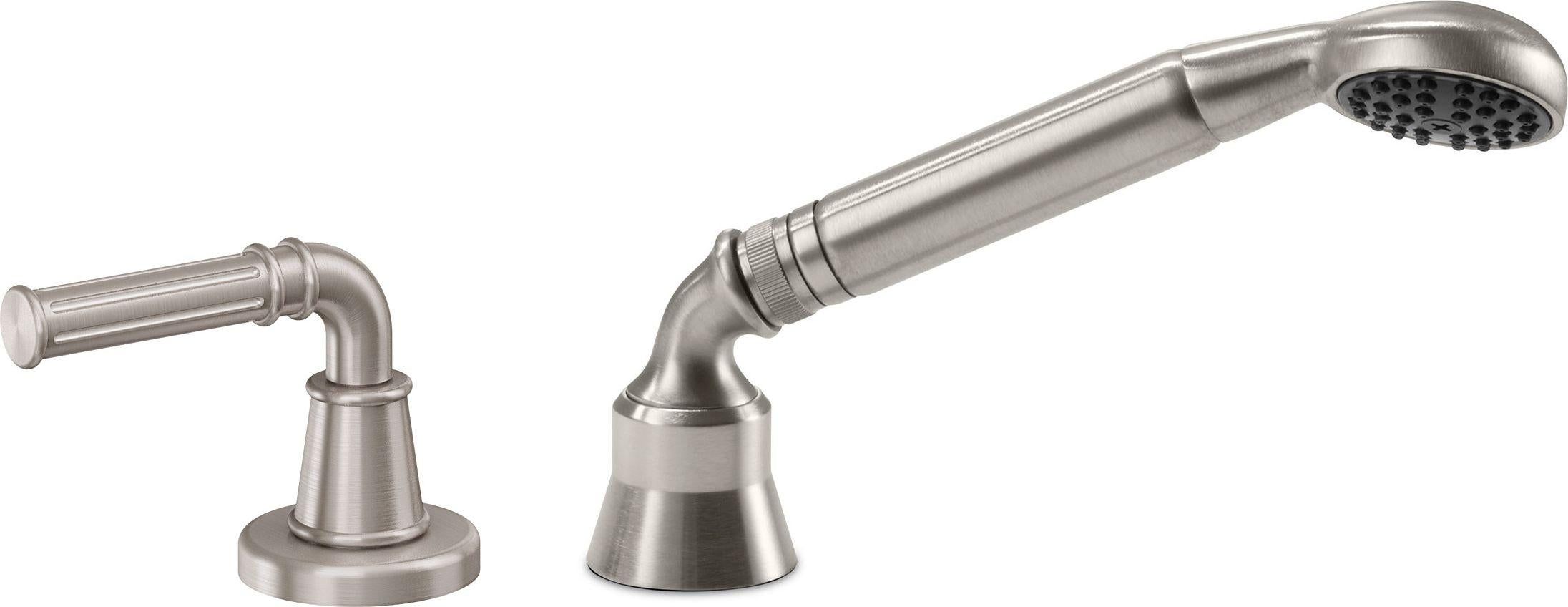California Faucets Trousdale Regadera de Mano y Desviador Completo para Tina Romana - Níquel Satinado