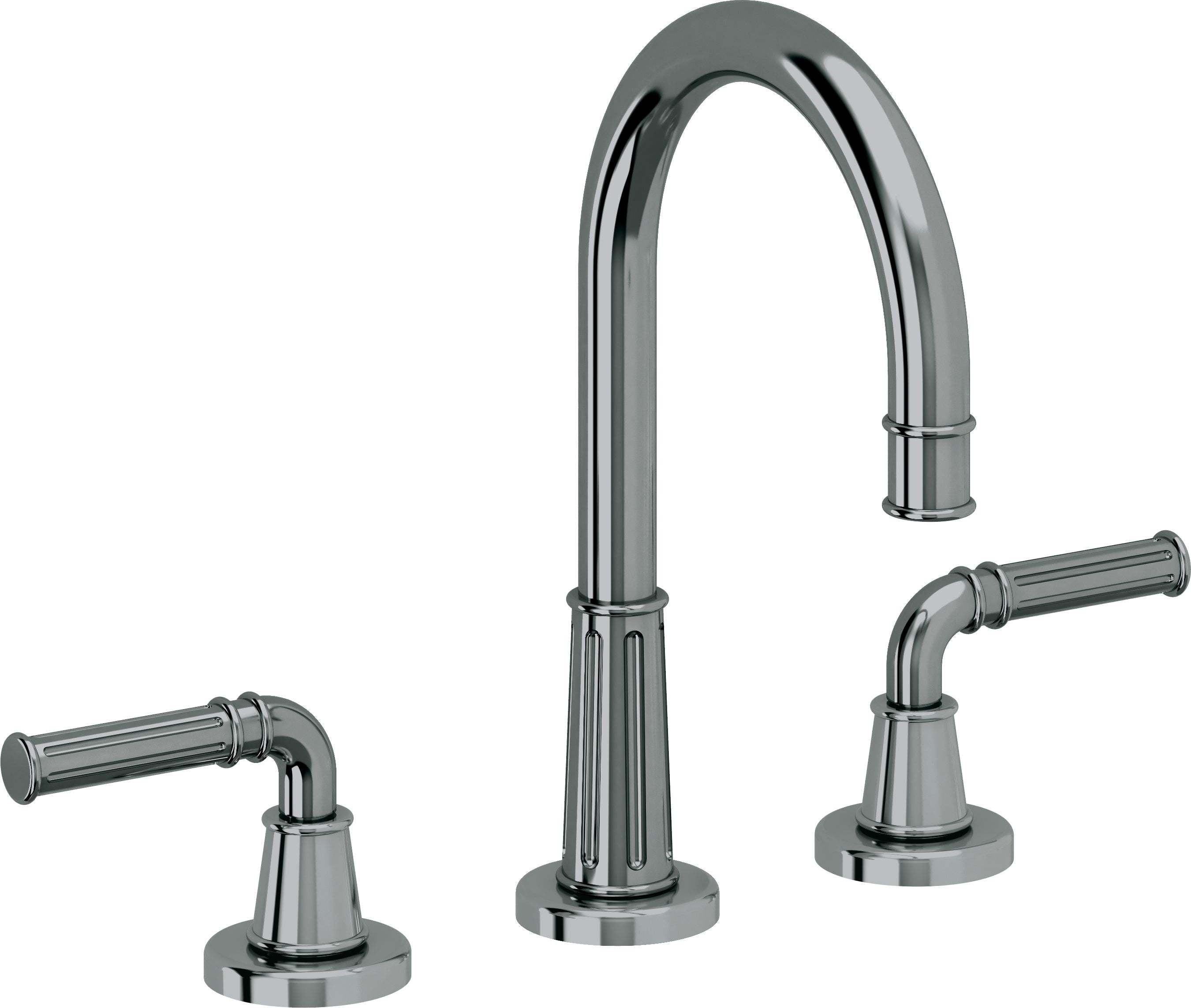 California Faucets Trousdale 8" Llave de Lavabo de 3 Orificios para Cubierta, con Dos Manerales - Níquel Negro