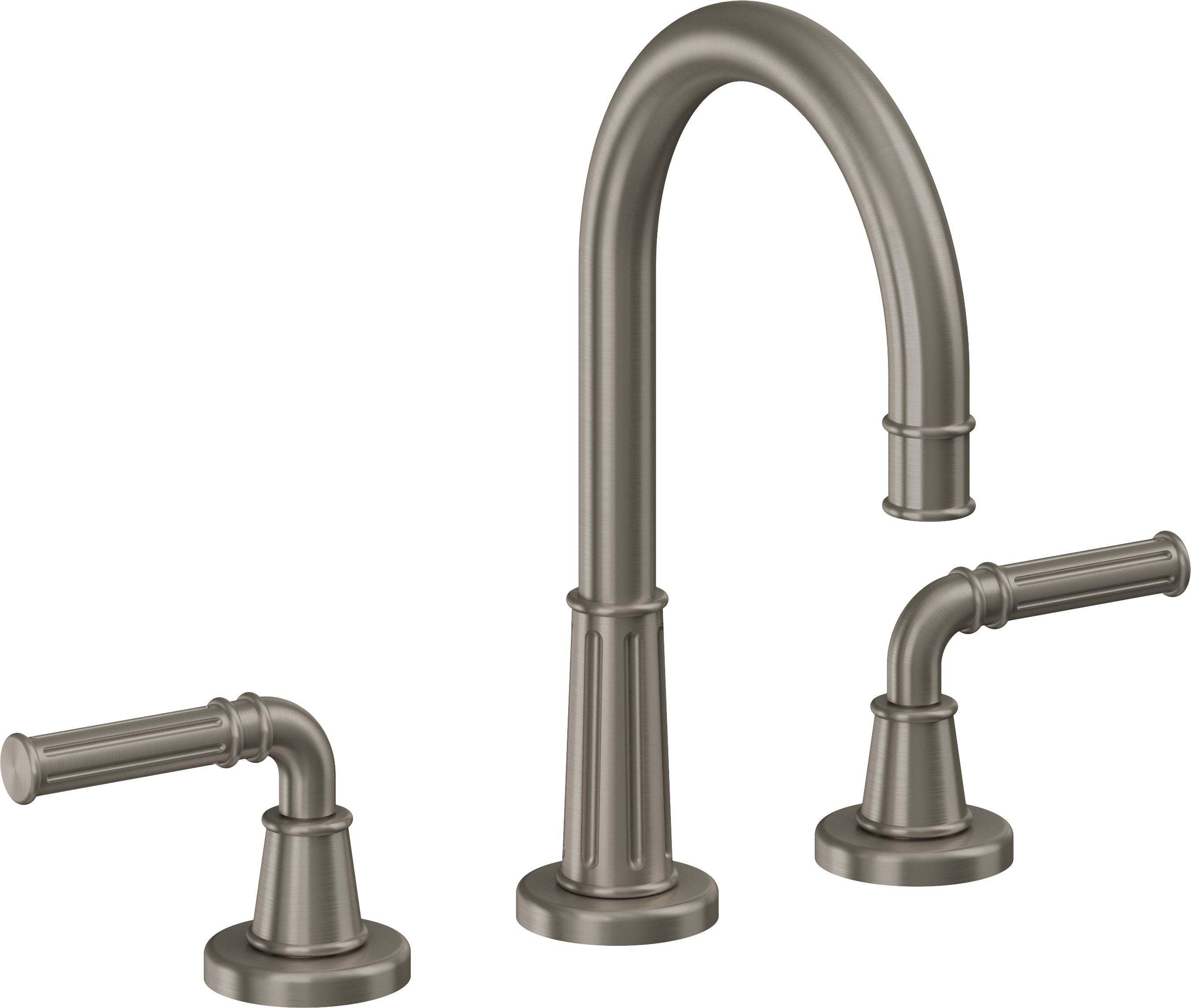 California Faucets Trousdale 8" Llave de Lavabo de 3 Orificios para Cubierta, con Dos Manerales - Grafito