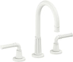 California Faucets Trousdale 8" Llave de Lavabo de 3 Orificios para Cubierta, con Dos Manerales - Blanco Mate