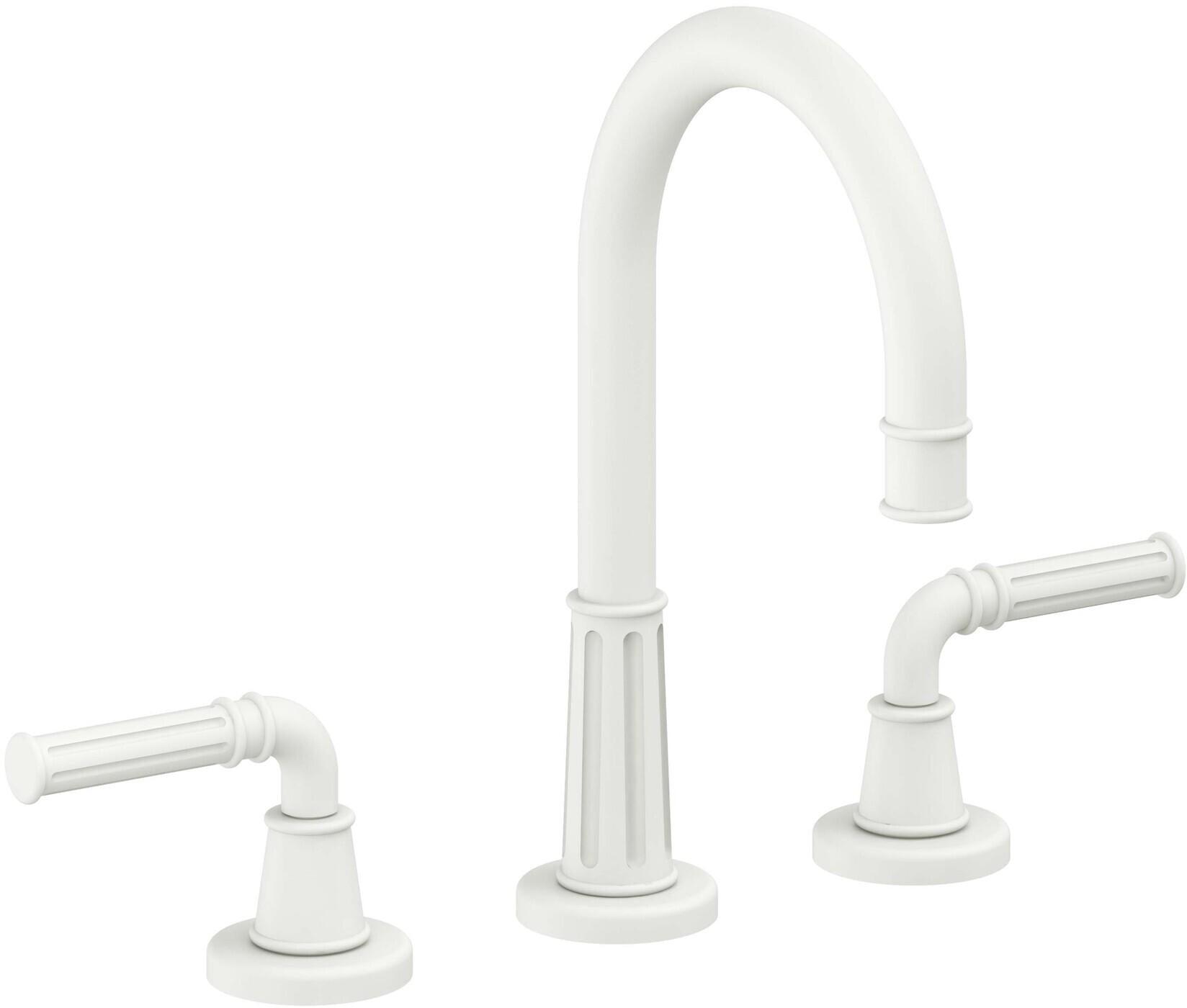 California Faucets Trousdale 8" Llave de Lavabo de 3 Orificios para Cubierta, con Dos Manerales - Blanco Mate