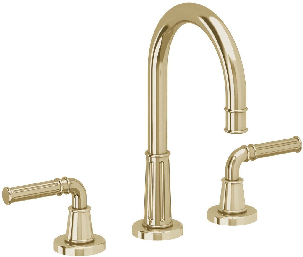 California Faucets Trousdale 8" Llave de Lavabo de 3 Orificios para Cubierta, con Dos Manerales - Latón Pulido