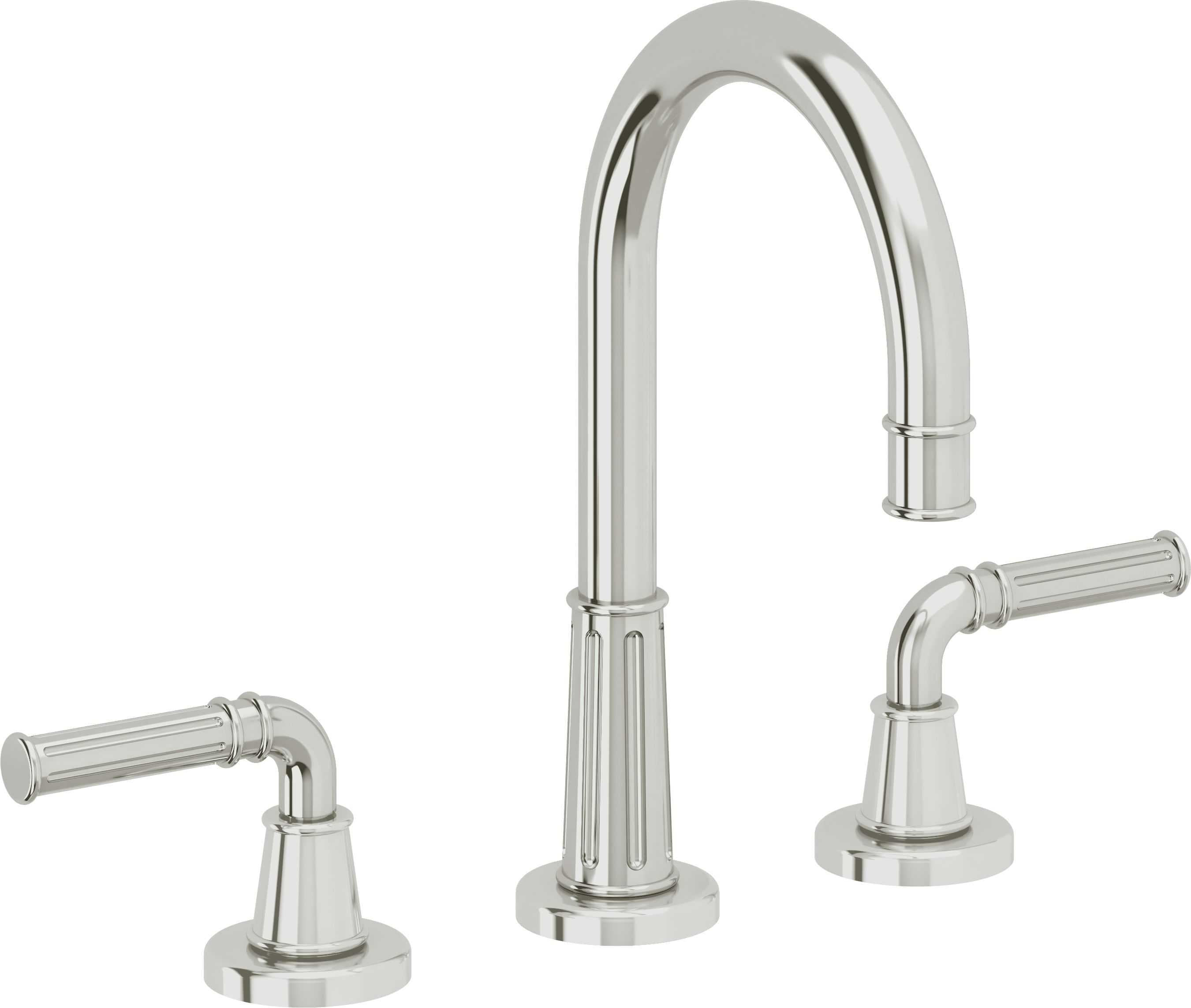 California Faucets Trousdale 8" Llave de Lavabo de 3 Orificios para Cubierta, con Dos Manerales - Cromo Pulido