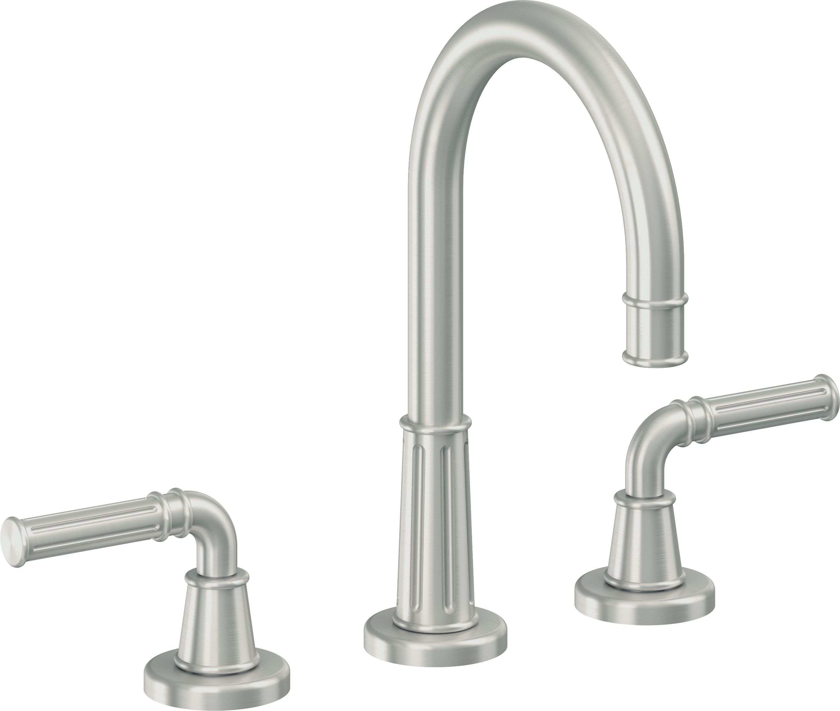 California Faucets Trousdale 8" Llave de Lavabo de 3 Orificios para Cubierta, con Dos Manerales - Cromo Satinado