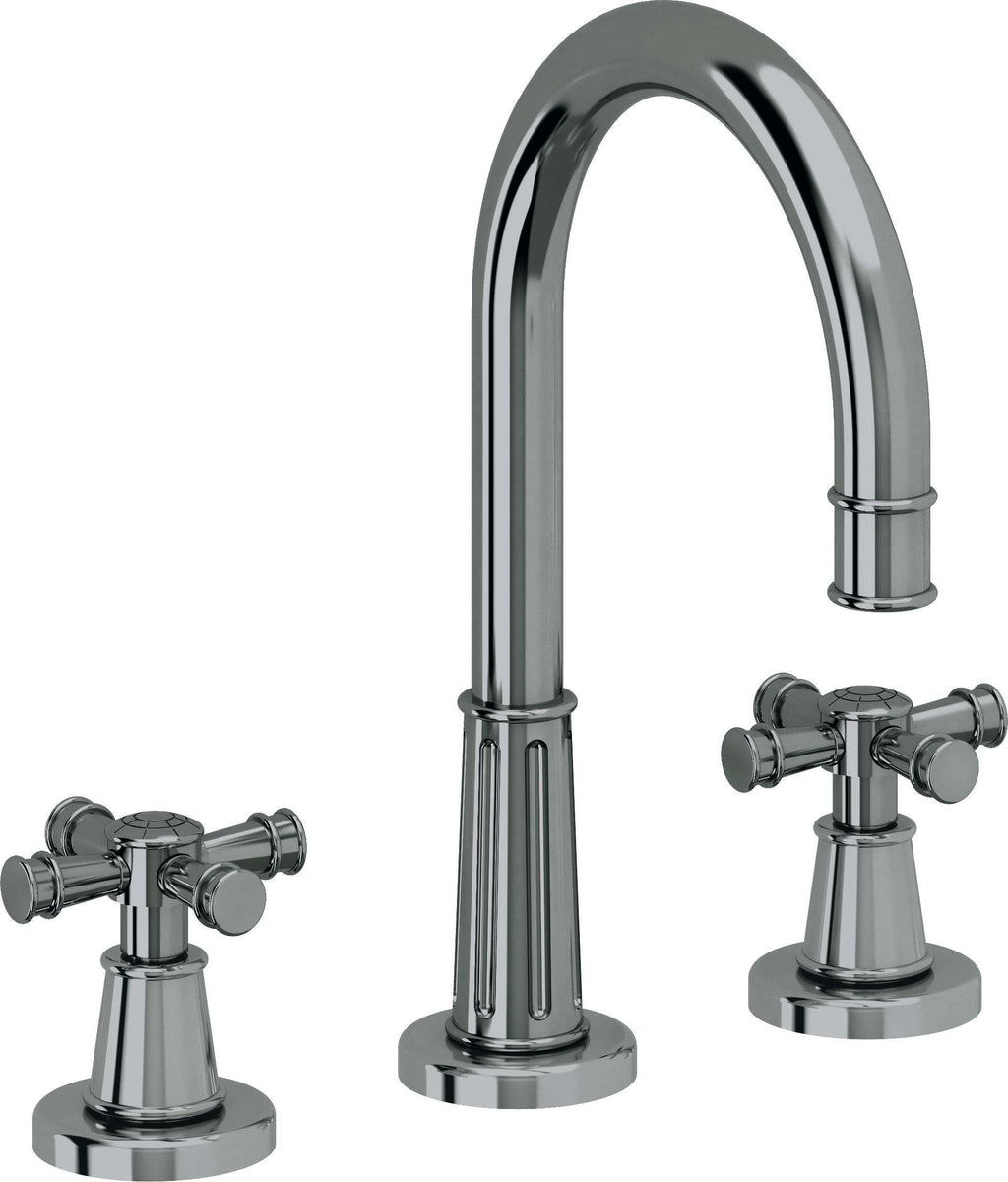 California Faucets Trousdale 8" Llave de Lavabo de 3 Orificios para Cubierta, con Dos Manerales - Níquel Negro