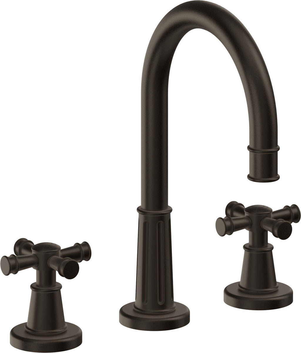 California Faucets Trousdale 8" Llave de Lavabo de 3 Orificios para Cubierta, con Dos Manerales - Bronce Bella Terra