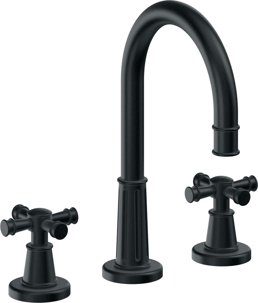 California Faucets Trousdale 8" Llave de Lavabo de 3 Orificios para Cubierta, con Dos Manerales - Carbón