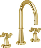 California Faucets Trousdale 8" Llave de Lavabo de 3 Orificios para Cubierta, con Dos Manerales - Oro Pulido de por Vida