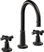California Faucets Trousdale 8" Llave de Lavabo de 3 Orificios para Cubierta, con Dos Manerales - Negro Mate