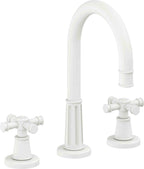 California Faucets Trousdale 8" Llave de Lavabo de 3 Orificios para Cubierta, con Dos Manerales - Blanco Mate