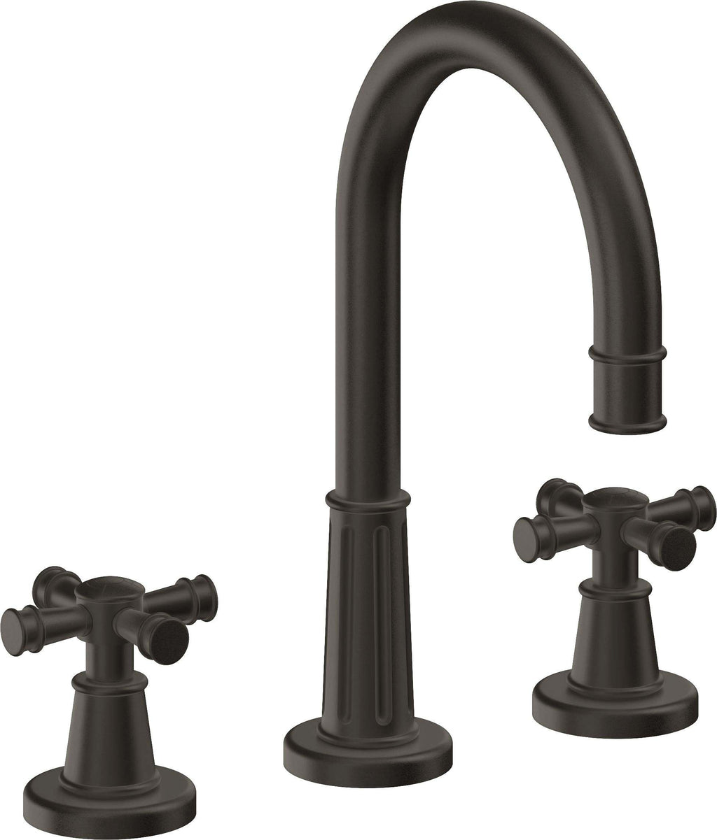 California Faucets Trousdale 8" Llave de Lavabo de 3 Orificios para Cubierta, con Dos Manerales - Bronce Oscuro
