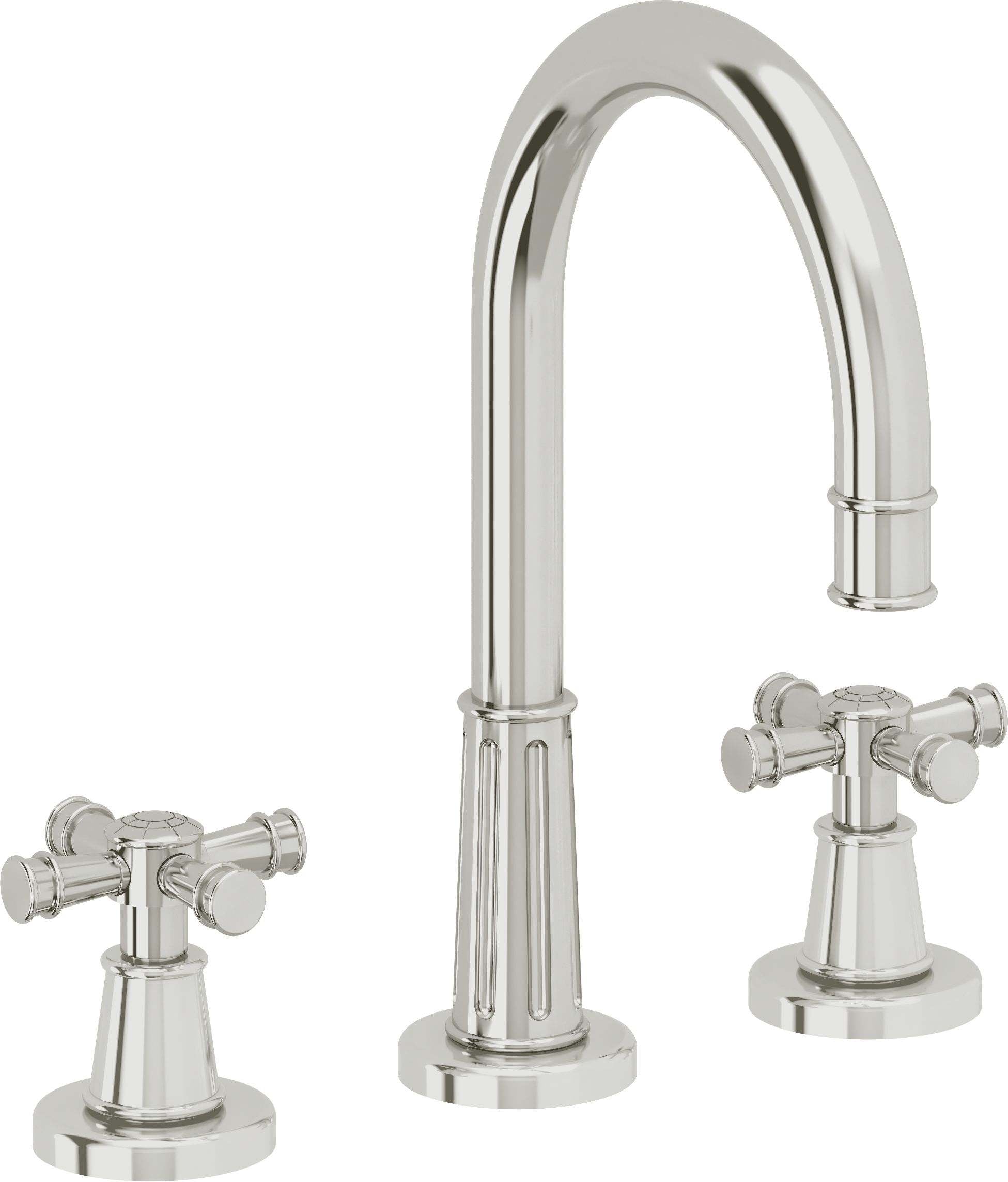 California Faucets Trousdale 8" Llave de Lavabo de 3 Orificios para Cubierta, con Dos Manerales - Cromo Pulido