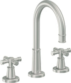 California Faucets Trousdale 8" Llave de Lavabo de 3 Orificios para Cubierta, con Dos Manerales - Cromo Satinado