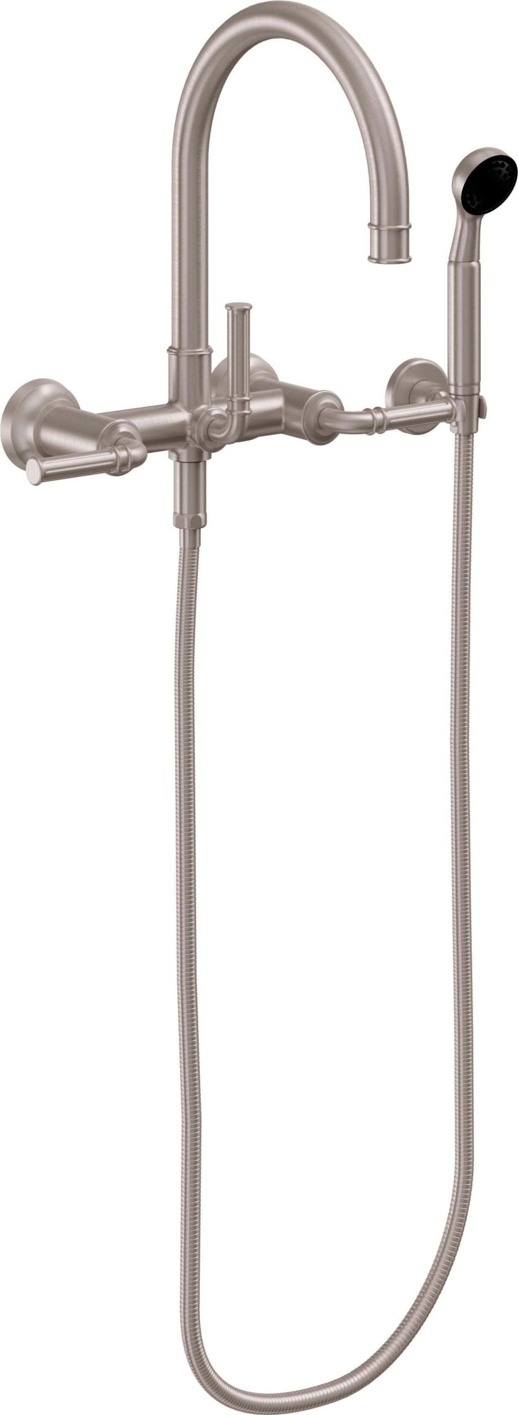 California Faucets Christopher Grubb Trousdale Contemporaneo Llenador de Tina de Montaje en Pared - Níquel Satinado