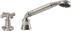 California Faucets Trousdale Regadera de Mano y Desviador Completo para Tina Romana - Níquel Satinado