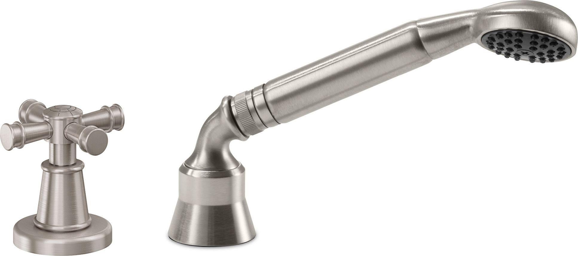 California Faucets Trousdale Regadera de Mano y Desviador Completo para Tina Romana - Níquel Satinado