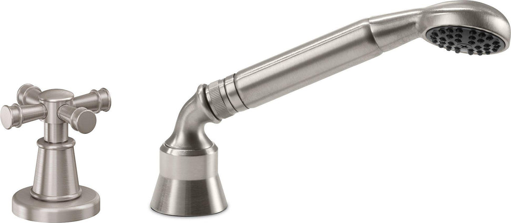 California Faucets Trousdale Regadera de Mano y Desviador Completo para Tina Romana - Níquel Satinado