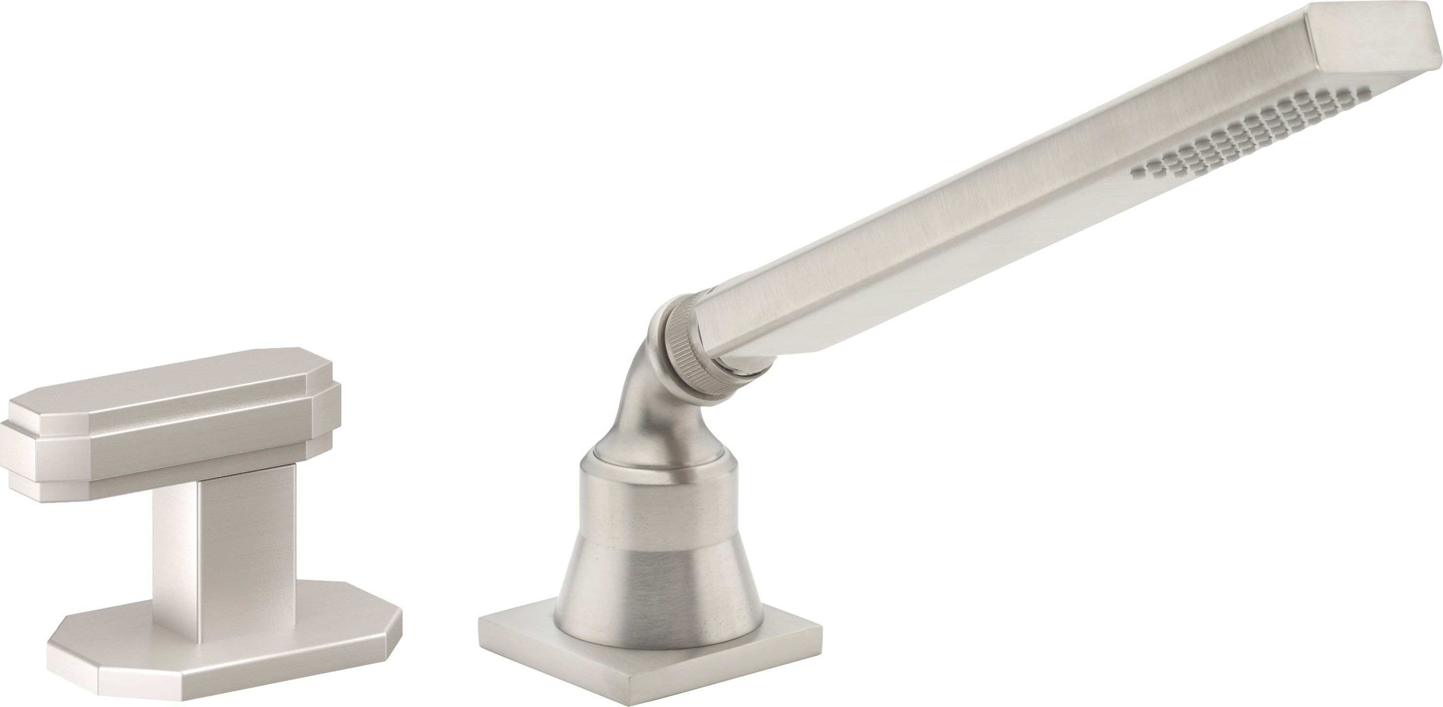 California Faucets Doheny Regadera de Mano y Desviador Completo para Tina Romana - Níquel Satinado