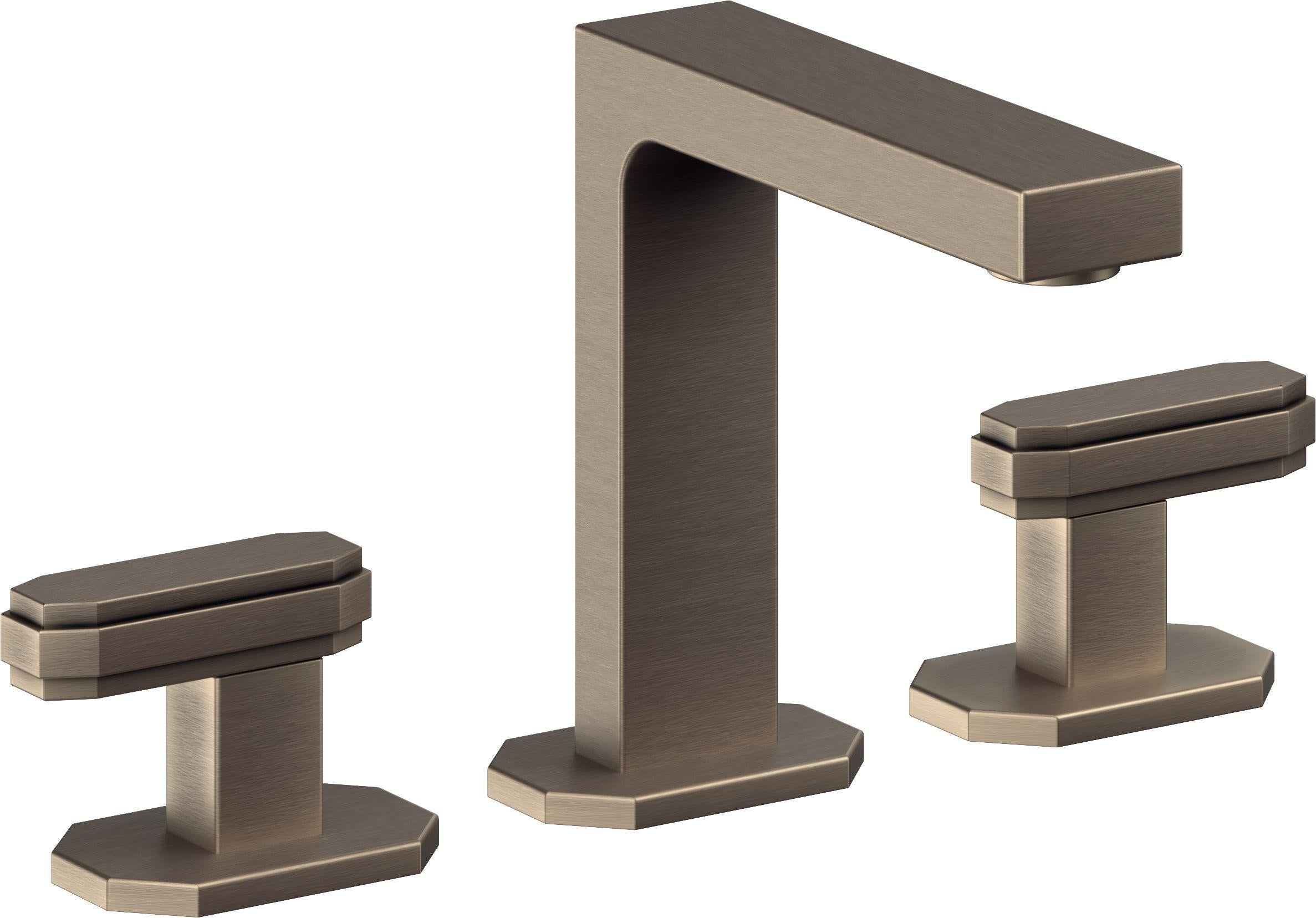 California Faucets Doheny 8" Llave de Lavabo de 3 Orificios para Cubierta, con Dos Manerales - Níquel Antiguo Mate