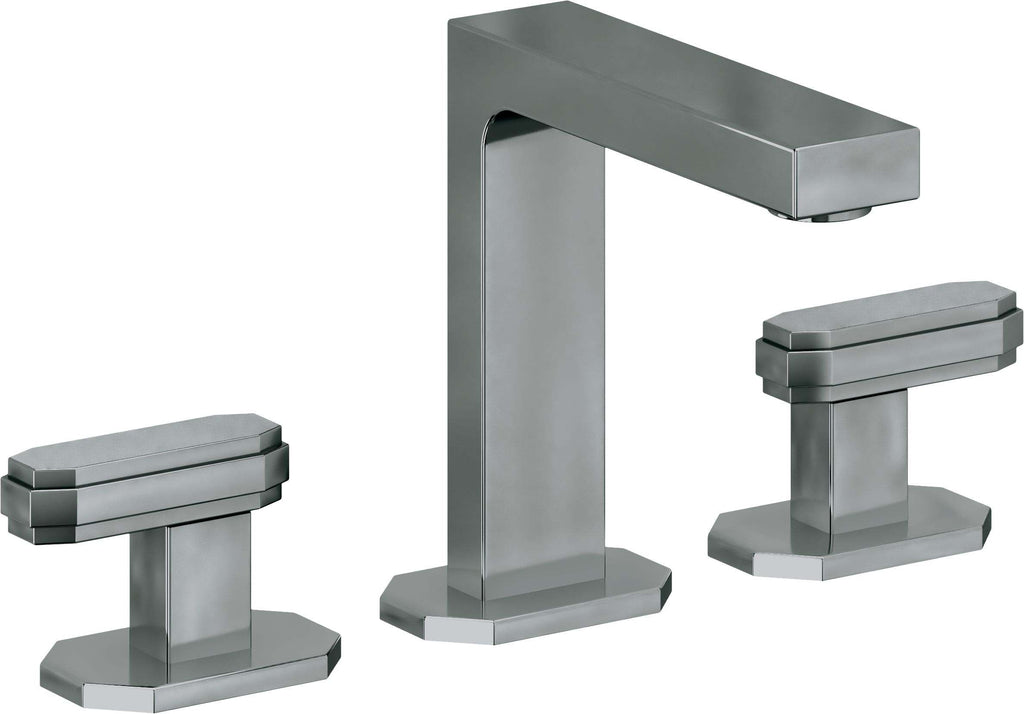 California Faucets Doheny 8" Llave de Lavabo de 3 Orificios para Cubierta, con Dos Manerales - Níquel Negro