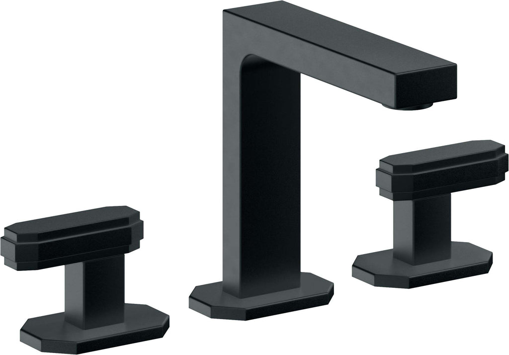 California Faucets Doheny 8" Llave de Lavabo de 3 Orificios para Cubierta, con Dos Manerales - Carbón