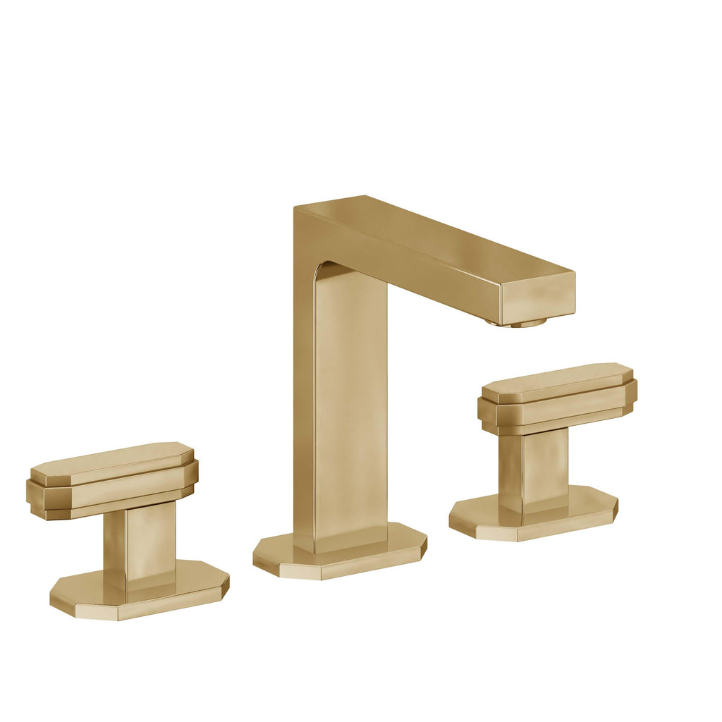 California Faucets Doheny 8" Llave de Lavabo de 3 Orificios para Cubierta, con Dos Manerales - Oro Francés