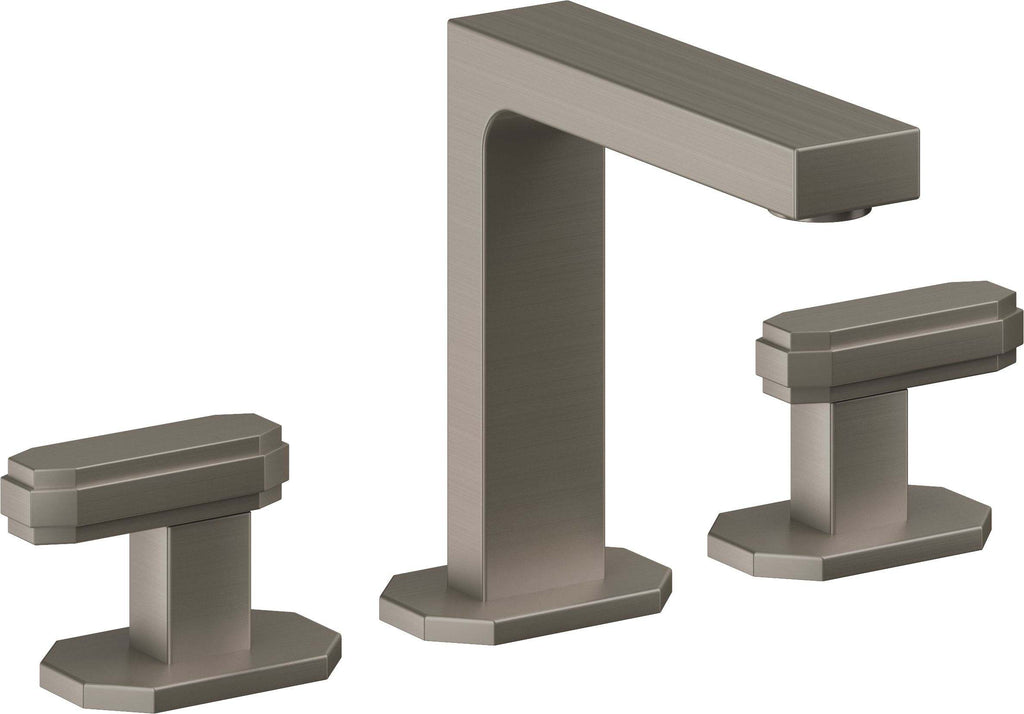 California Faucets Doheny 8" Llave de Lavabo de 3 Orificios para Cubierta, con Dos Manerales - Grafito