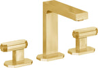 California Faucets Doheny 8" Llave de Lavabo de 3 Orificios para Cubierta, con Dos Manerales - Oro Pulido de por Vida