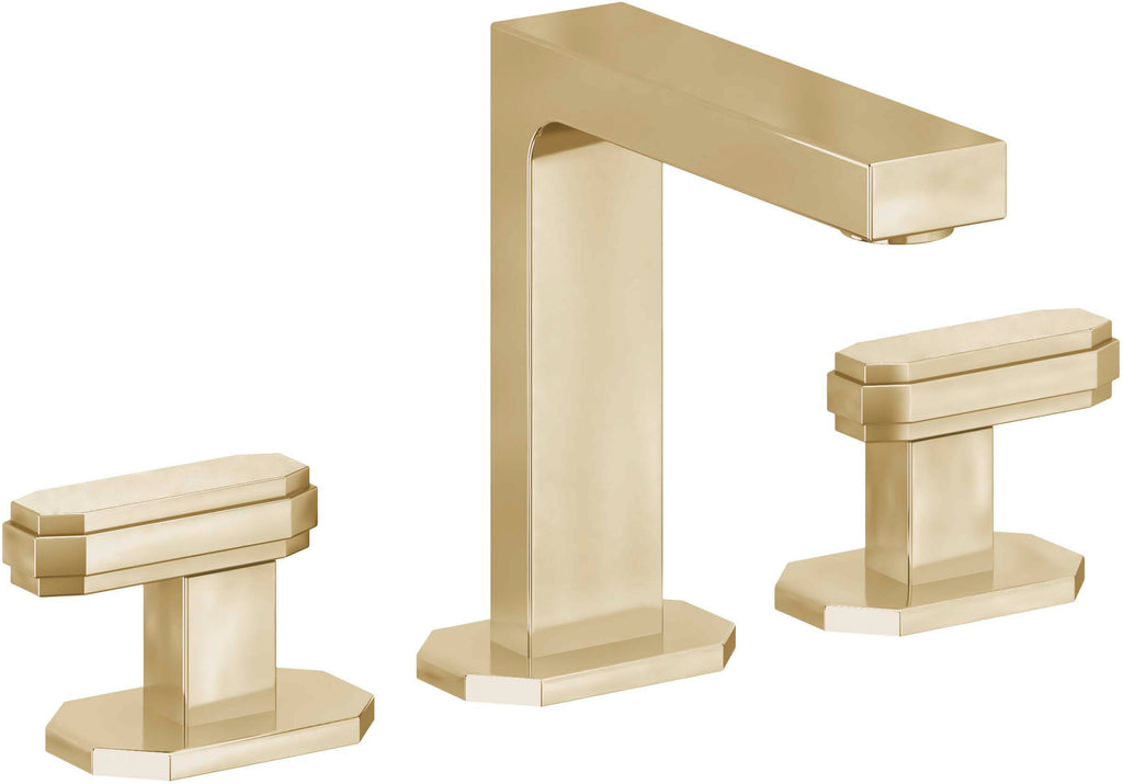 California Faucets Doheny 8" Llave de Lavabo de 3 Orificios para Cubierta, con Dos Manerales - Latón Pulido