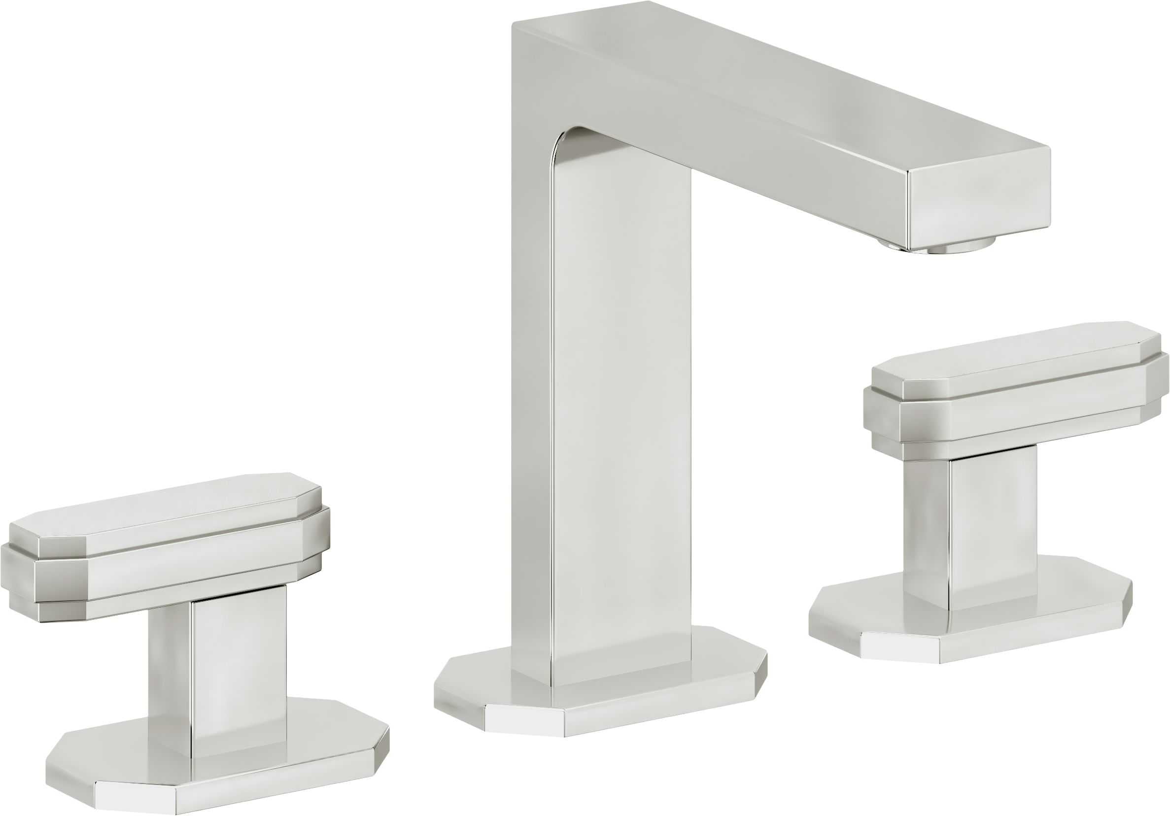 California Faucets Doheny 8" Llave de Lavabo de 3 Orificios para Cubierta, con Dos Manerales - Cromo Pulido