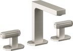 California Faucets Doheny 8" Llave de Lavabo de 3 Orificios para Cubierta, con Dos Manerales - Acero Inoxidable Ultra