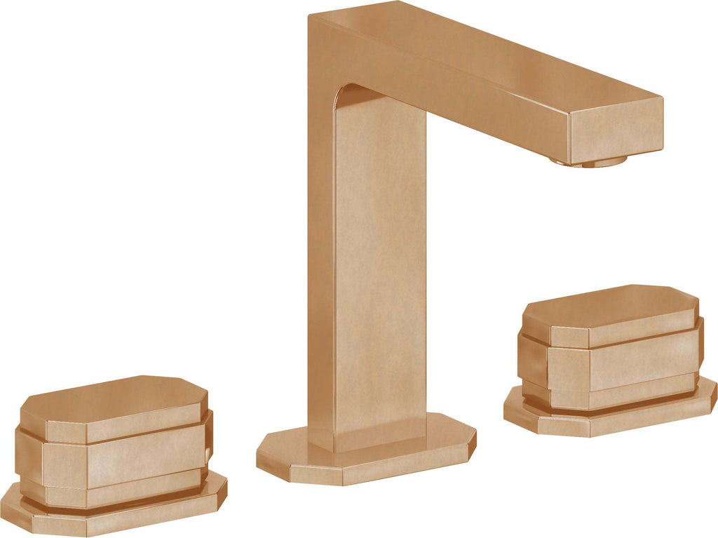 California Faucets Doheny 8" Llave de Lavabo de 3 Orificios para Cubierta, con Dos Manerales - Latón Bruñido