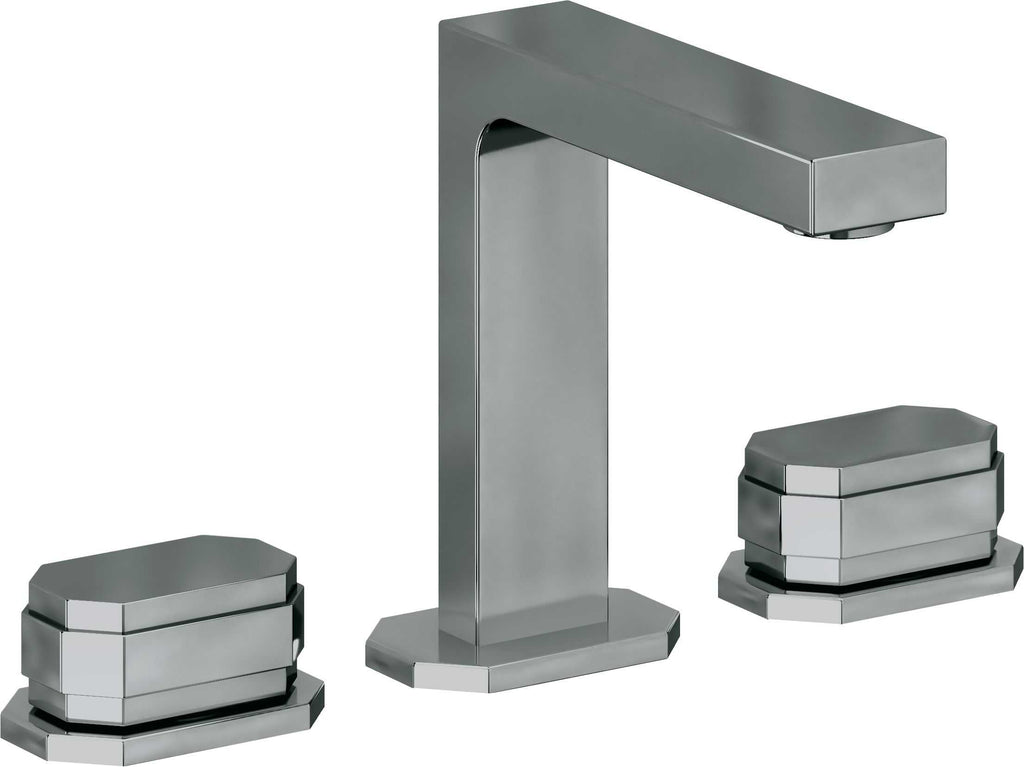 California Faucets Doheny 8" Llave de Lavabo de 3 Orificios para Cubierta, con Dos Manerales - Níquel Negro