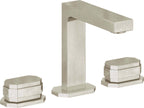 California Faucets Doheny 8" Llave de Lavabo de 3 Orificios para Cubierta, con Dos Manerales - Níquel Bruñido