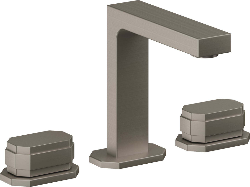 California Faucets Doheny 8" Llave de Lavabo de 3 Orificios para Cubierta, con Dos Manerales - Grafito