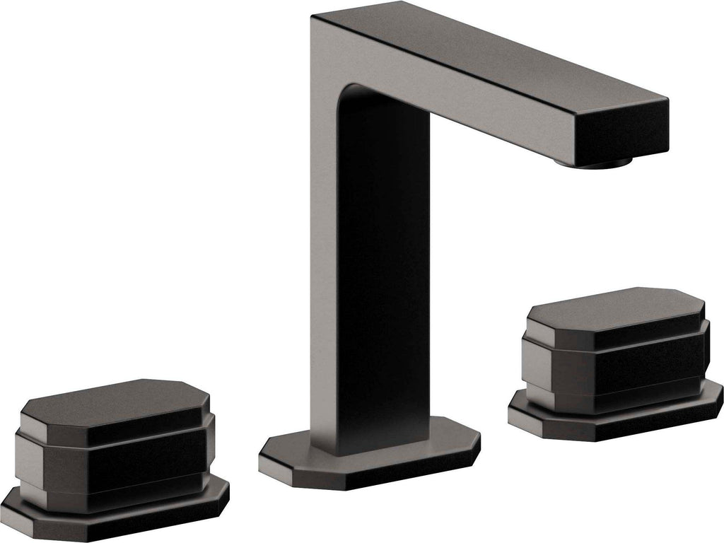 California Faucets Doheny 8" Llave de Lavabo de 3 Orificios para Cubierta, con Dos Manerales - Negro Mate
