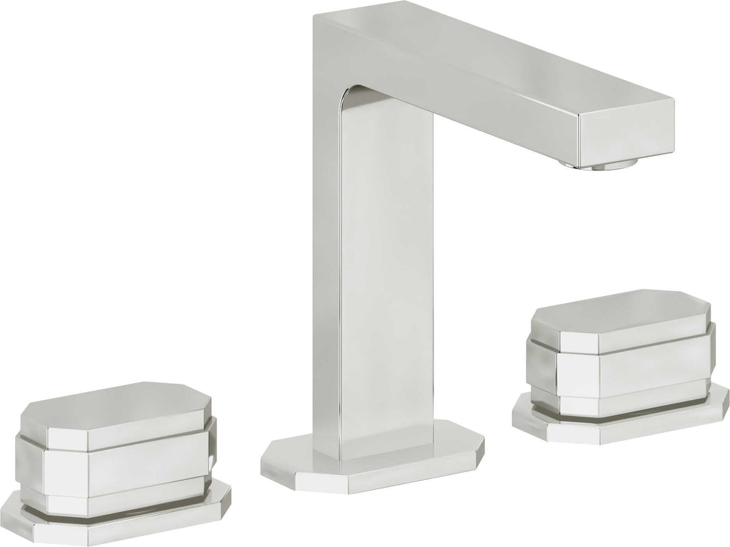 California Faucets Doheny 8" Llave de Lavabo de 3 Orificios para Cubierta, con Dos Manerales - Cromo Pulido