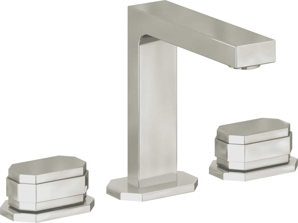 California Faucets Doheny 8" Llave de Lavabo de 3 Orificios para Cubierta, con Dos Manerales - Níquel Pulido