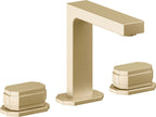 California Faucets Doheny 8" Llave de Lavabo de 3 Orificios para Cubierta, con Dos Manerales - Latón Satinado