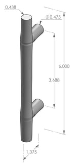 Bamboo Cabinet Pull (CK-1306) — dibujo de especificaciones y dimensiones