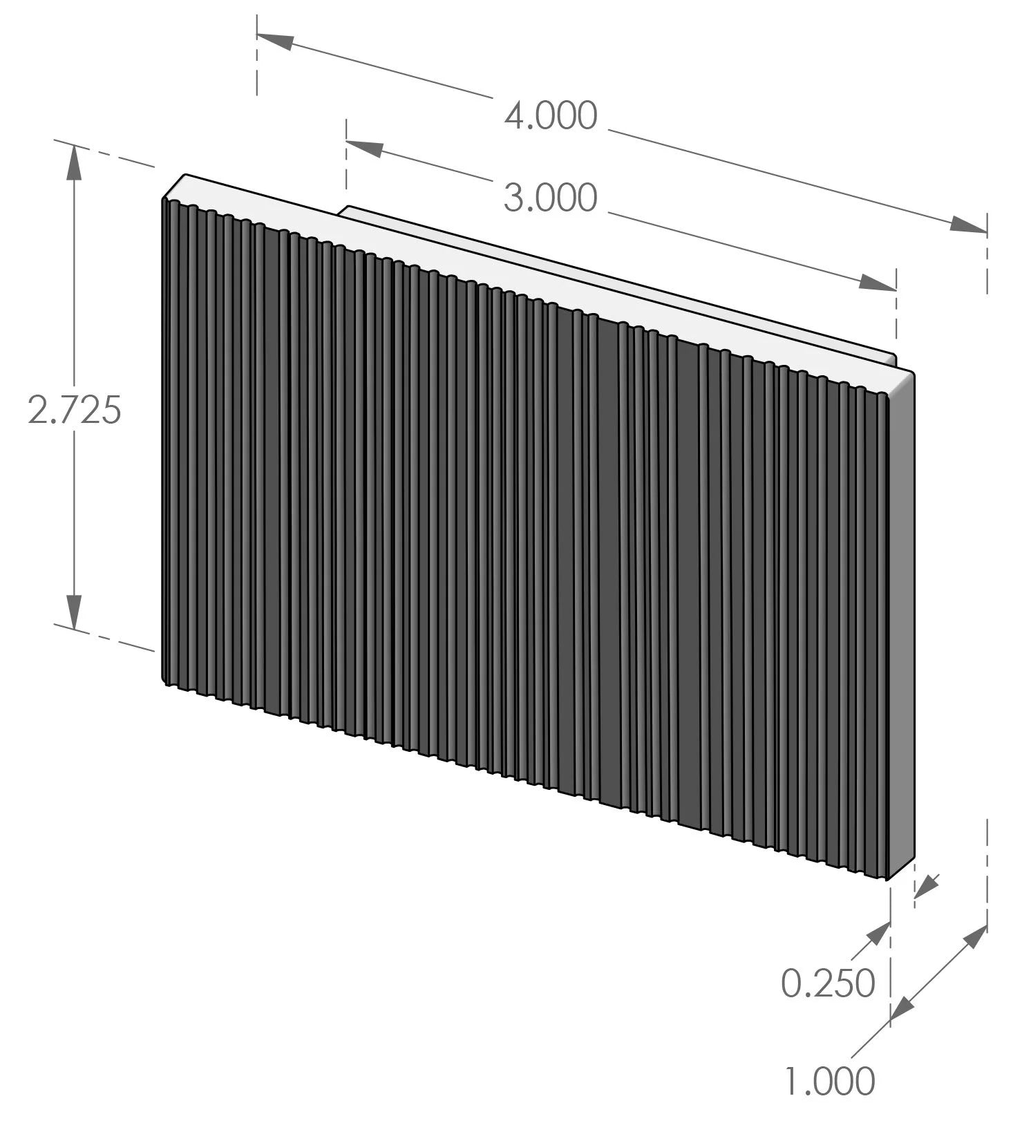 Corduroy Cabinet Pull (CK-1904CDRY) — dibujo de especificaciones y dimensiones