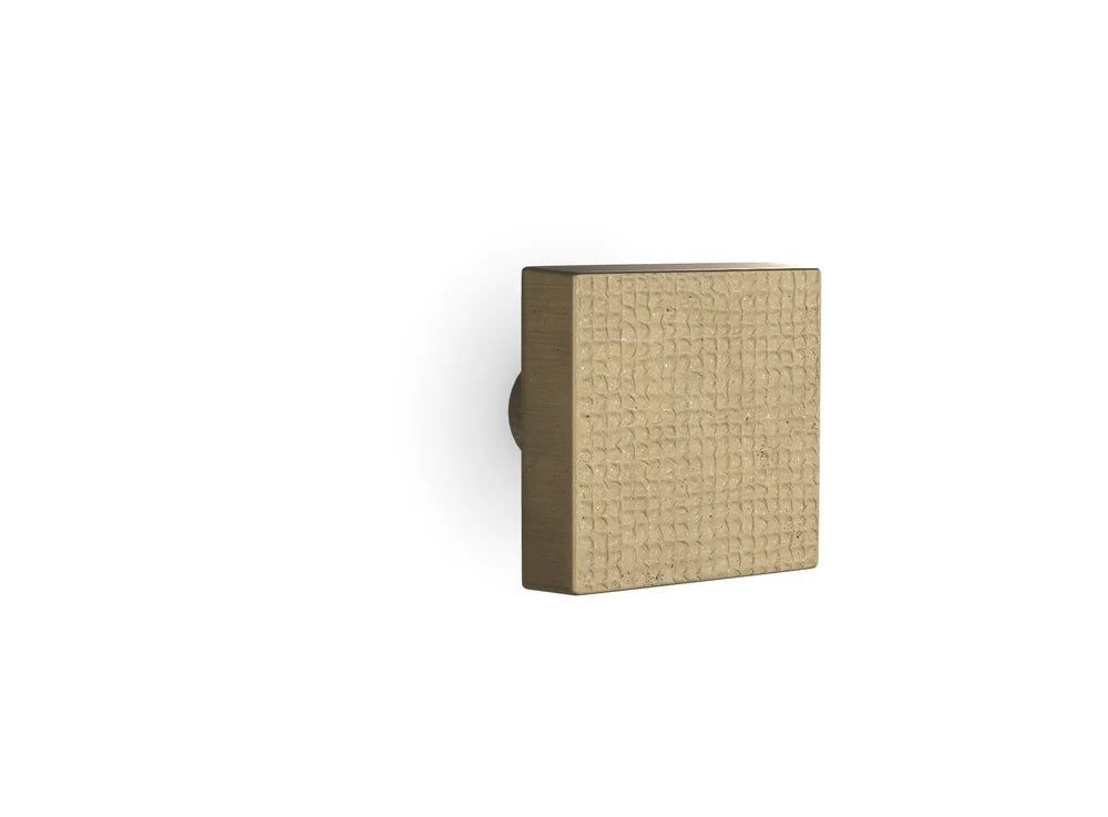 Burlap Square Flat Cabinet Knob — Shown in SP Finish