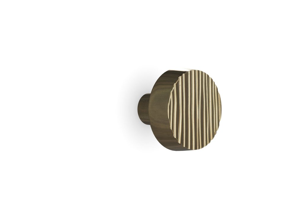 Corduroy Round Flat Cabinet Knob — Shown in SP Finish