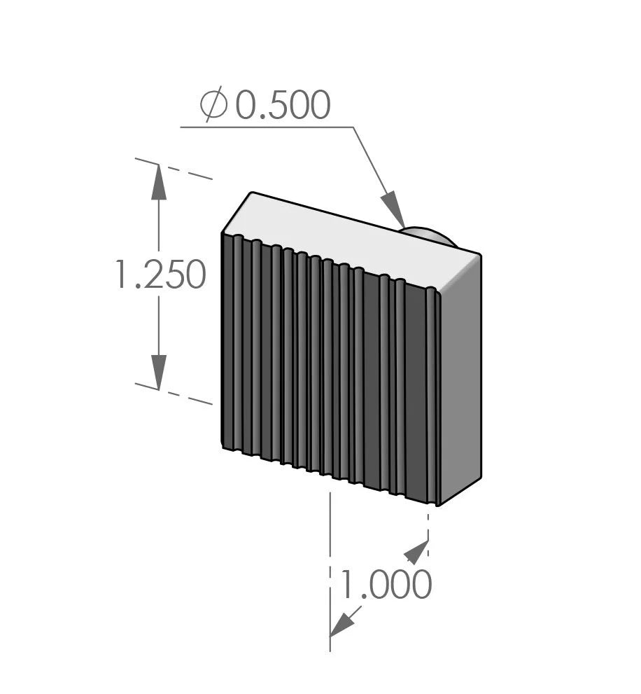 Corduroy Square Flat Cabinet Knob (CK-425) — dibujo de especificaciones y dimensiones
