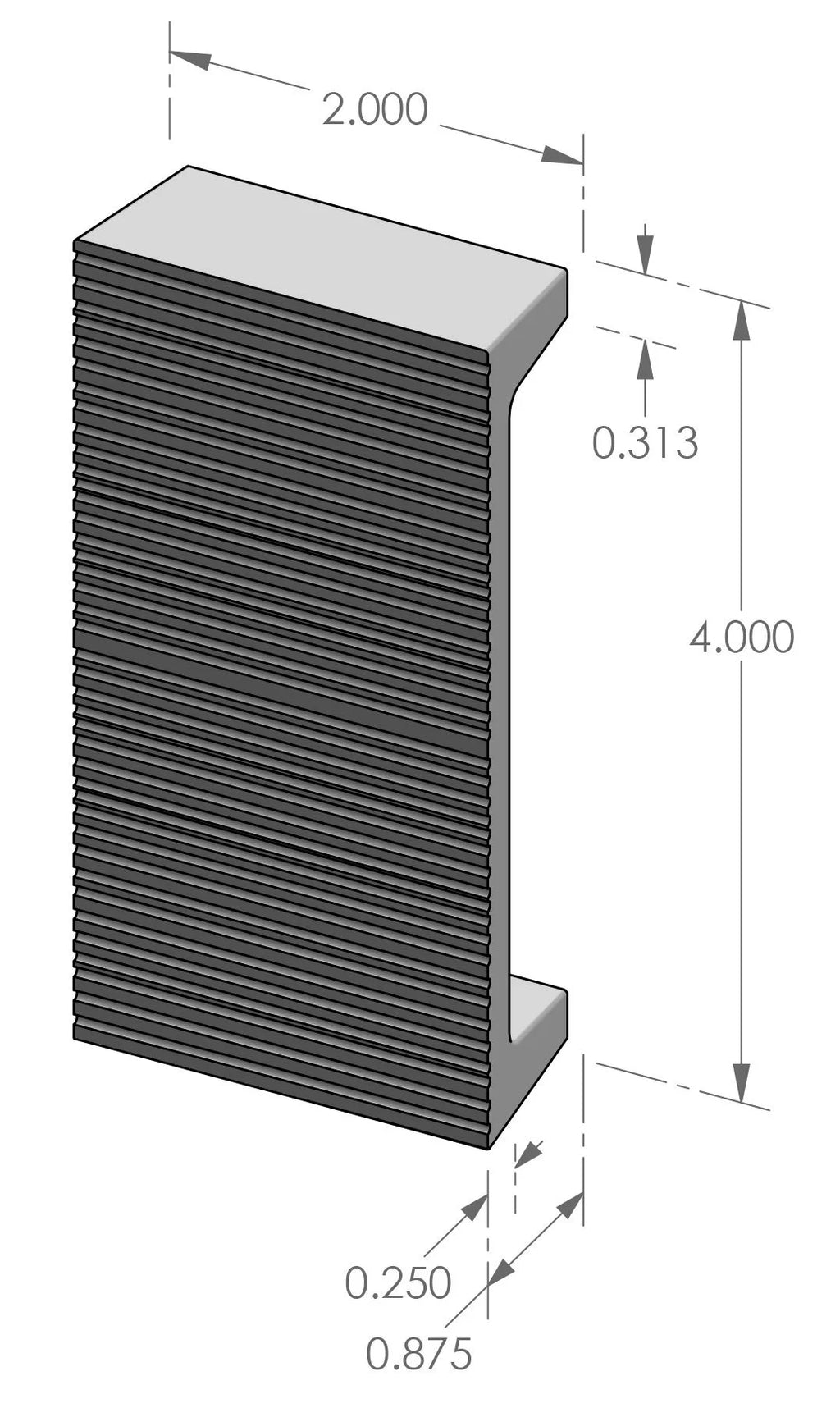 Corduroy Cabinet Pull (CK-9204CDRY) — dibujo de especificaciones y dimensiones
