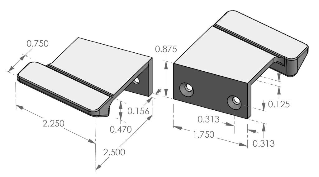 Kyoto Kushi Cabinet Pull (CK-KYO-KUSHI) — dibujo de especificaciones y dimensiones