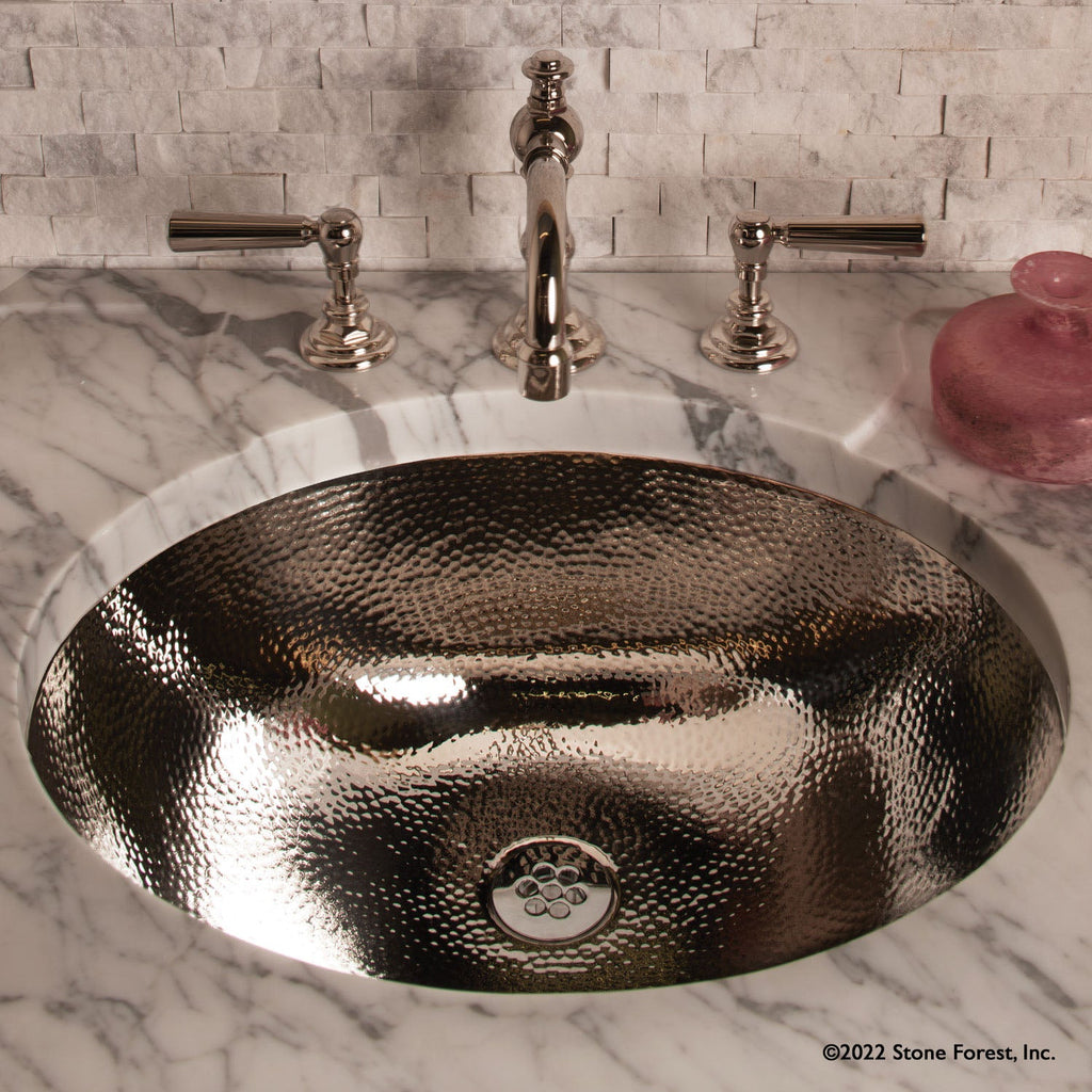 Stone Forest Vintage Countertop — Lavabo ovalado bajo cubierta / Acero Inoxidable Pulido