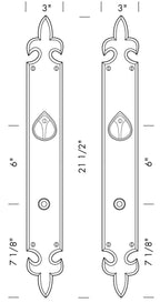 Double Cylinder Passage Latch - Deadbolt Door Entry Set (CS-1250PLD-DC) — dibujo de especificaciones y dimensiones