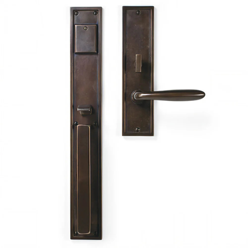 Handle x Lever Mortise Lock Door Entry Set — Shown in S2 Finish