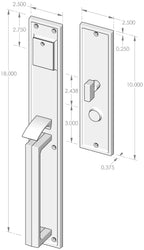 Handle x Lever Mortise Lock Door Entry Set (CS-1518) — dibujo de especificaciones y dimensiones